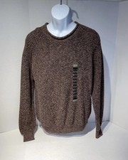 L.L. Bean Roll Neck Sweater Mens Sz L 44 Choc Brown Cotton 0 YR04 Fisherman NWT