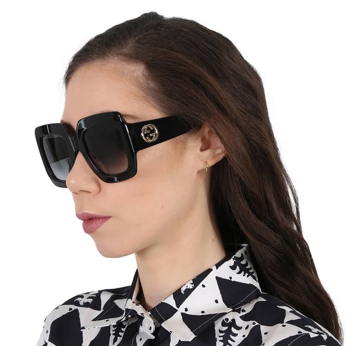 Gucci Grey Gradient Square Ladies Sunglasses GG0053SN 001 54 GG0053SN 001 54