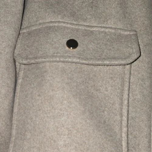 ZARA  Beige Wool Blend Full Zip Jacket Lined Pockets Size L image 3