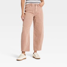 Women High-Rise Easy Barrel Leg Jeans - Universal Thread Beige 00