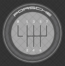 Manual Transmission decal for Porsche 7-spd. (grey/front adhesion)