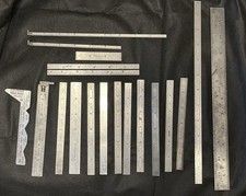 Lot of 18 Vintage Machinist Steel Rules | Lufkin, Cleveland Twist Drill, L.S.S.