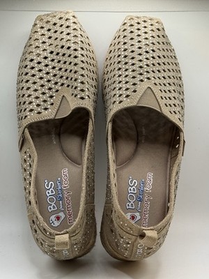 Women's BOBS By Skecher HIGHLIGHTS GLAMSQUAD Wedge Taupe Sz 9 New