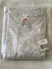 Hanes 5565 Long Sleeve Pocket T-Shirt, Light Gray Medium M/M/M Cotton - NWT