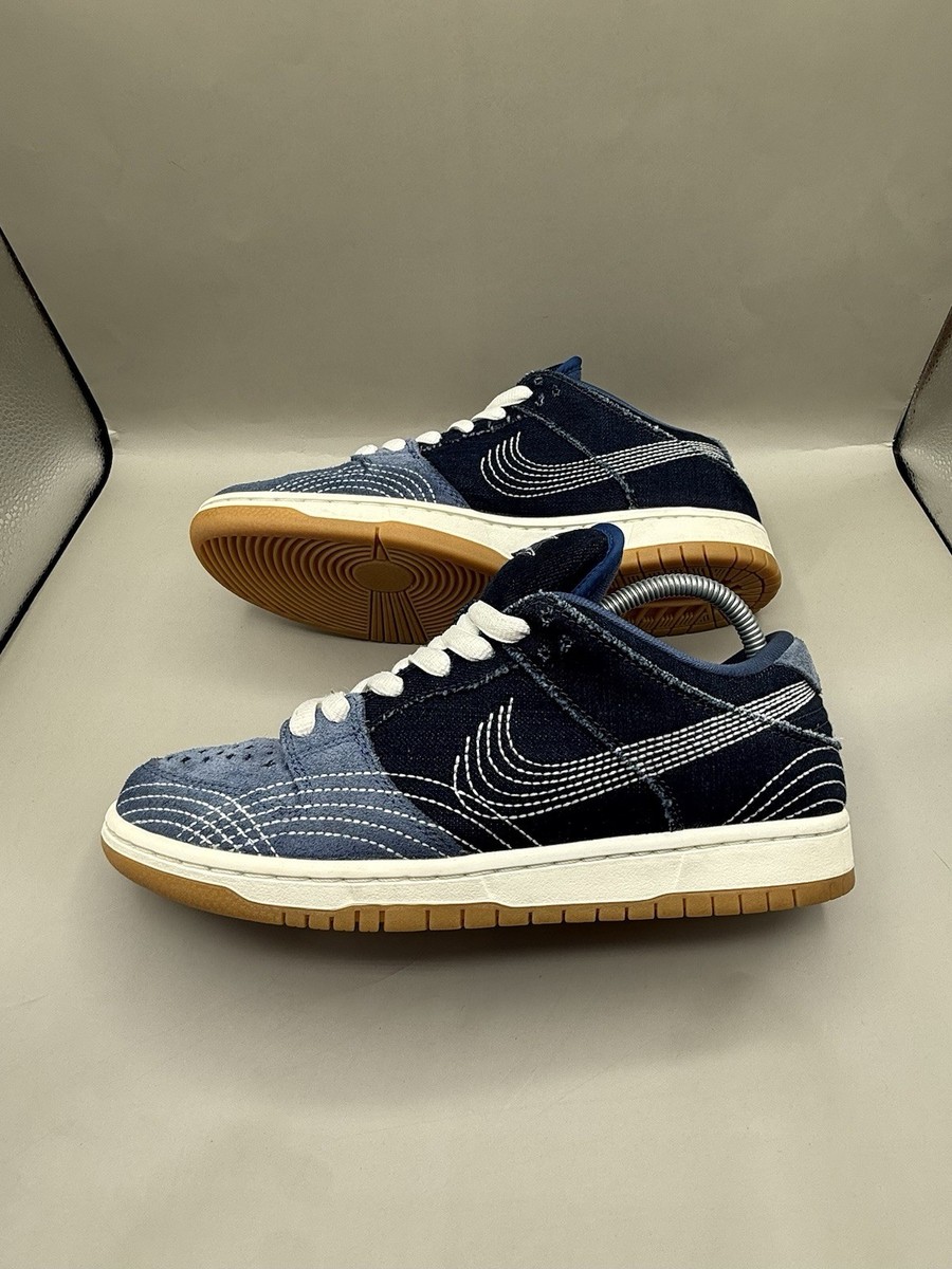 Authentic 2020 Nike SB Dunk Low Pro PRM Denim Sashiko Men Size 8