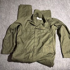 Vintage US Military Coveralls Mens Size 44L Army Green Pockets One Piece 90s
