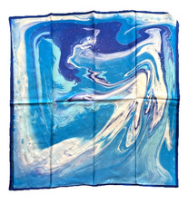 35"x35"Flowing Color 5 Print Pure Mulberry Twill Silk 14momme Scarf 88x88cm6-96
