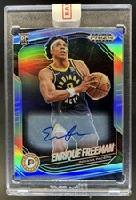 2024-25 Panini Prizm Black Enrique Freeman Auto RC Silver Prizm #245 Pacers