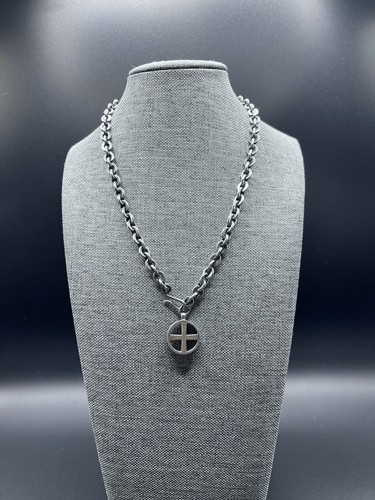 Mignon Faget Sterlingsilber Kreuz Halskette 17" lang 51 Gramm