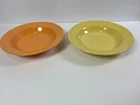 Fiesta Large Rim Soup Bowl Cobalt Yellow & Orange 9" Soup Cereal Set Of 2