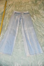 Vintage 1970s Pants Blue Jeans Bell Bottom AHM Patch Pocket