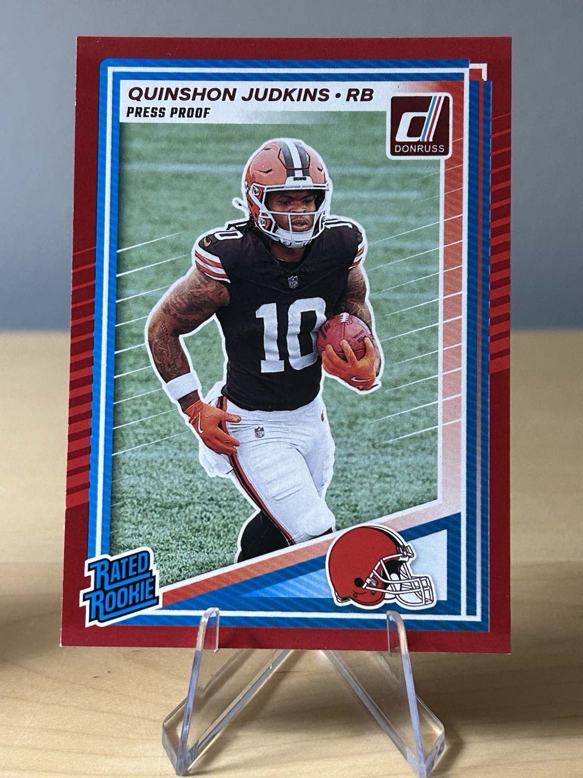 2025 Panini Donruss - Rated Rookie Quinshon Judkins #330 Red Press Proof (RC)