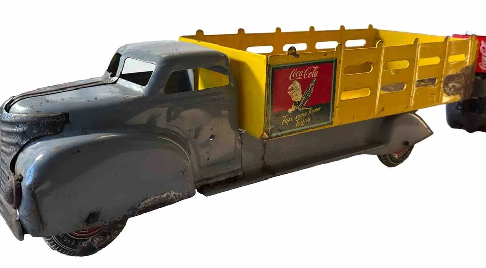 复古 20 世纪 50 年代 Marx 可口可乐卡车模型 #991,罕见灰色 — 第 3/4 张图片