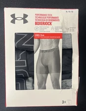 UNDER ARMOUR PERFORMANCE TECH BOXERJOCK MENS BOXER BRIEFS 6" INSEAN 3 PACK - XL