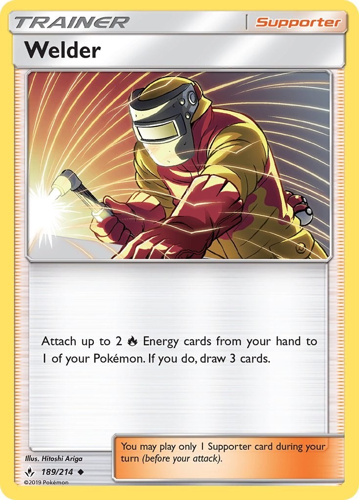 Welder (189/214) Uncommon NM SM10 SM - Unbroken Bonds Pokemon TCG