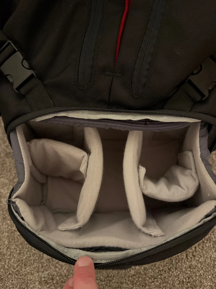 Mochila estilo Evecase negra bolsa para cámara bolsillos  Foto 3 de 4