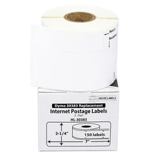 DYMO 30383 3-Part Internet Postage Labels  (2-1/4" x 7") - (1) Roll of 150