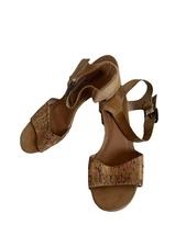Patrizia by Spring Step Shivin Tan Sandals Size 38 7.5 US Print Design Strap