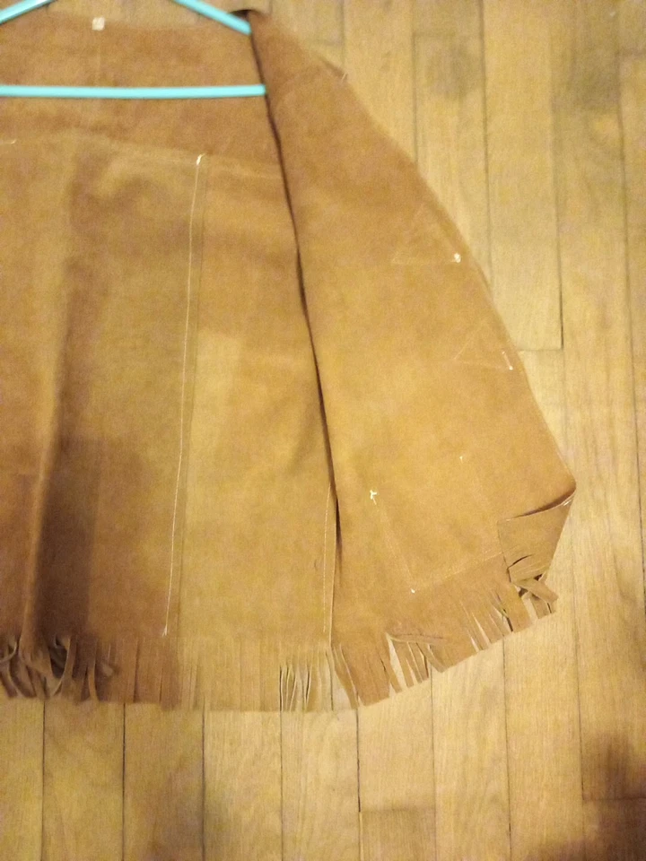 Veste Country Daim Marron Sans Manche - Photo 4/4