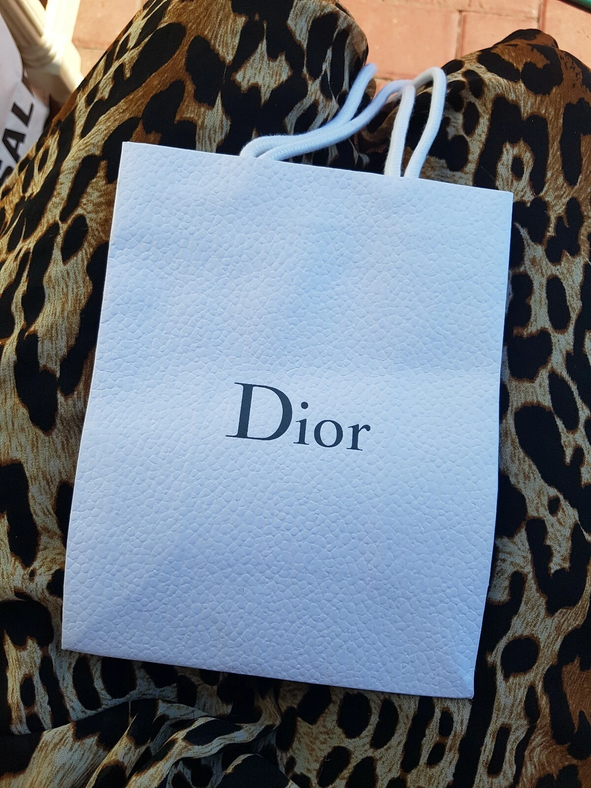 DIOR ~ AUTHENTIQUE & ORIGINAL ~ PETIT SAC CADEAU/MED EN BLANC AVEC POIGNÉES CORDON ~ NEUF