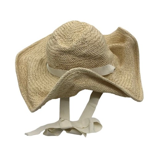 Hat Attack Belle Chinstrap Hat OS 100% Paper Straw Lightweight Ivory - 第 1/5 張圖片