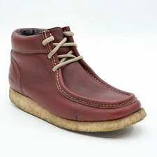 Chippewa Men's 7 W Wide Leather Chukka Crepe Sole Moccasin-toe Ankle Boots Wedge