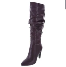 Christian Siriano Women's Maerys Black Violet Tall Slouch Boots Medium  
