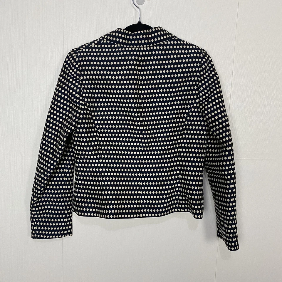 Chaqueta Blazer Boden Mujer Negro Blanco Lunares Mezcla Algodón Talla US 4. Foto 4 de 4