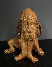 Large Vintage Ceramic Bloodhound Dog Figurine Statue 10” High