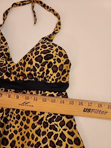 VENUS Leopard Print Halter Tie Padded Tankini Top (Top Only); Size 12 - Picture 5 of 16