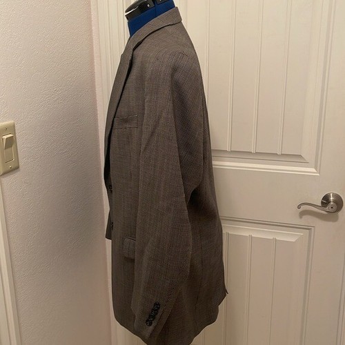 Ralph Lauren Chaps 100% Wool 2 Button Herringbone Blazer Men’s Sz 44R Gray Black - Picture 5 of 15