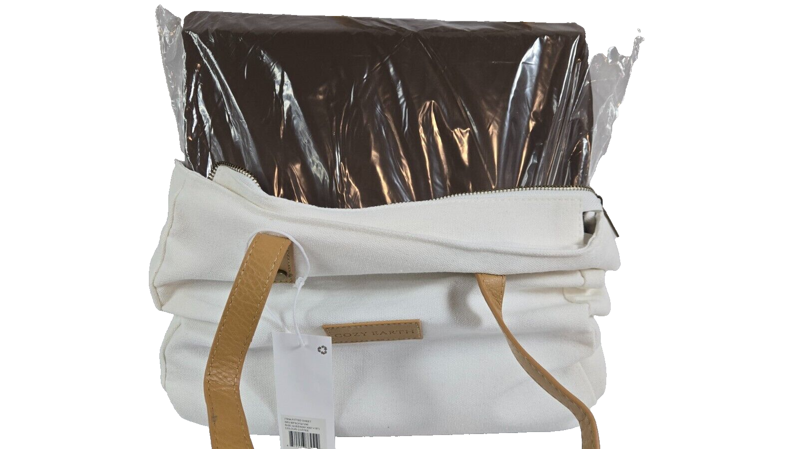 New Cozy Earth Bamboo Queen Fitted Sheet with Canvas Bag