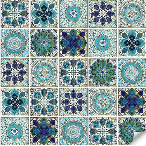 25PCS Inch Mandala Tile Stickers, Peel and Stick Self Adhesive Removable Moro...