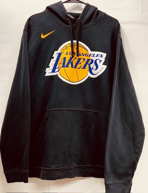 SACAI X NIKE Vintage LA Lakers NIKE NBA nero logo grafico felpa con cappuccio giacca pile uomo XXL (E53