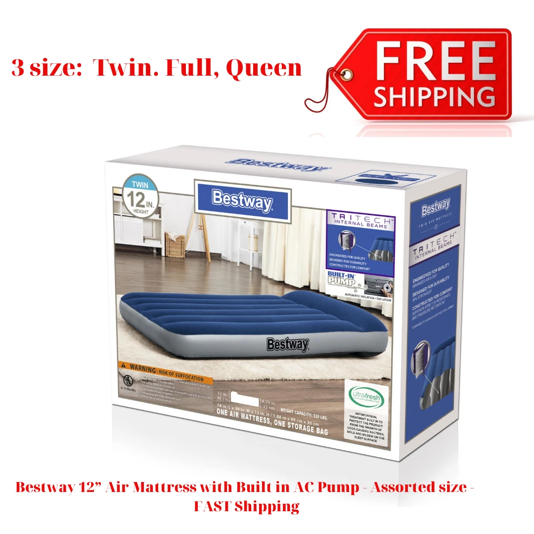 Bestway twin air cheap mattress built in pump