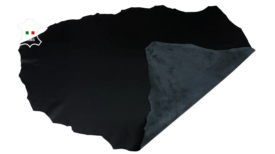 PREMIUM NEGRO grano completo suave piel de cordero cordero oveja cuero 6 pieles total 40sqf Foto 3 de 4