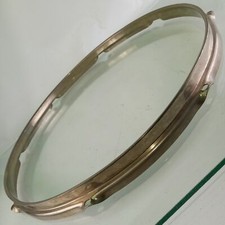 Ludwig 15"BRASS Triple-Flange NOB Snare/Tom Drum Batter Rim/Hoop 8Lug Nickel WFL