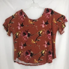BE Stage Top Women XL Floral Orange Cottage Romantic