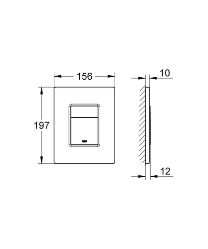 GROHE EVEN chrome WC dual flush plate Double Vertical Horizontal 38966000 - Picture 3 of 5