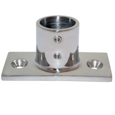 Whitecap 1'' O.D. 90° 2-Hole Rectangle Base SS Rail Fitting