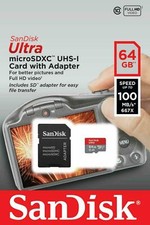 SanDisk 64gb Micro SD Memory Card HD 4K for Digital Cameras Action Cameras, CCTV