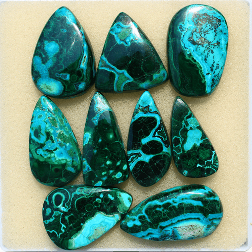 9 Pcs Natural Malachite Chrysocolla Top Grade 28mm-35mm Cabochon Loose Gemstones