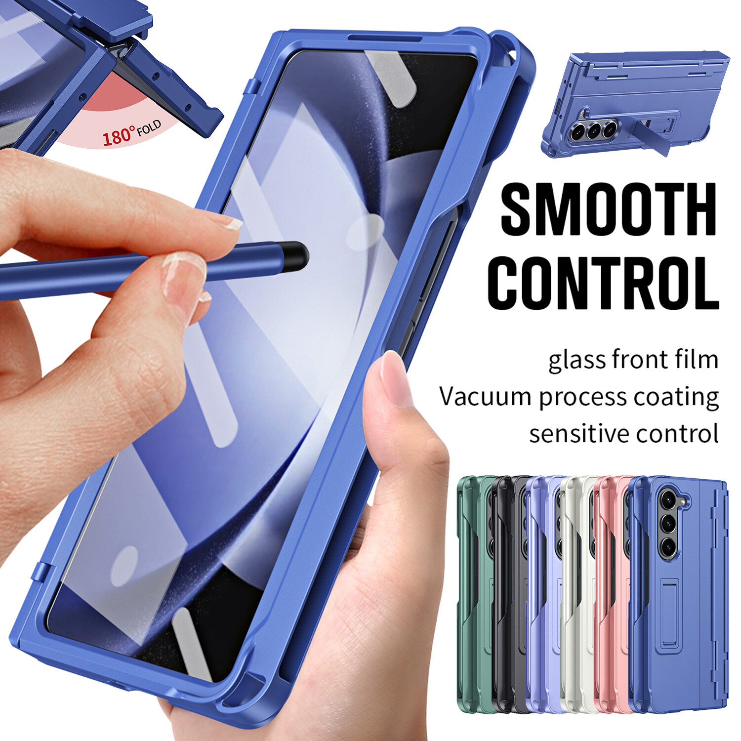 For Samsung Galaxy Z Fold 6 Fold 5 4 Glass Screen Hinge Protector Kickstand Case-image