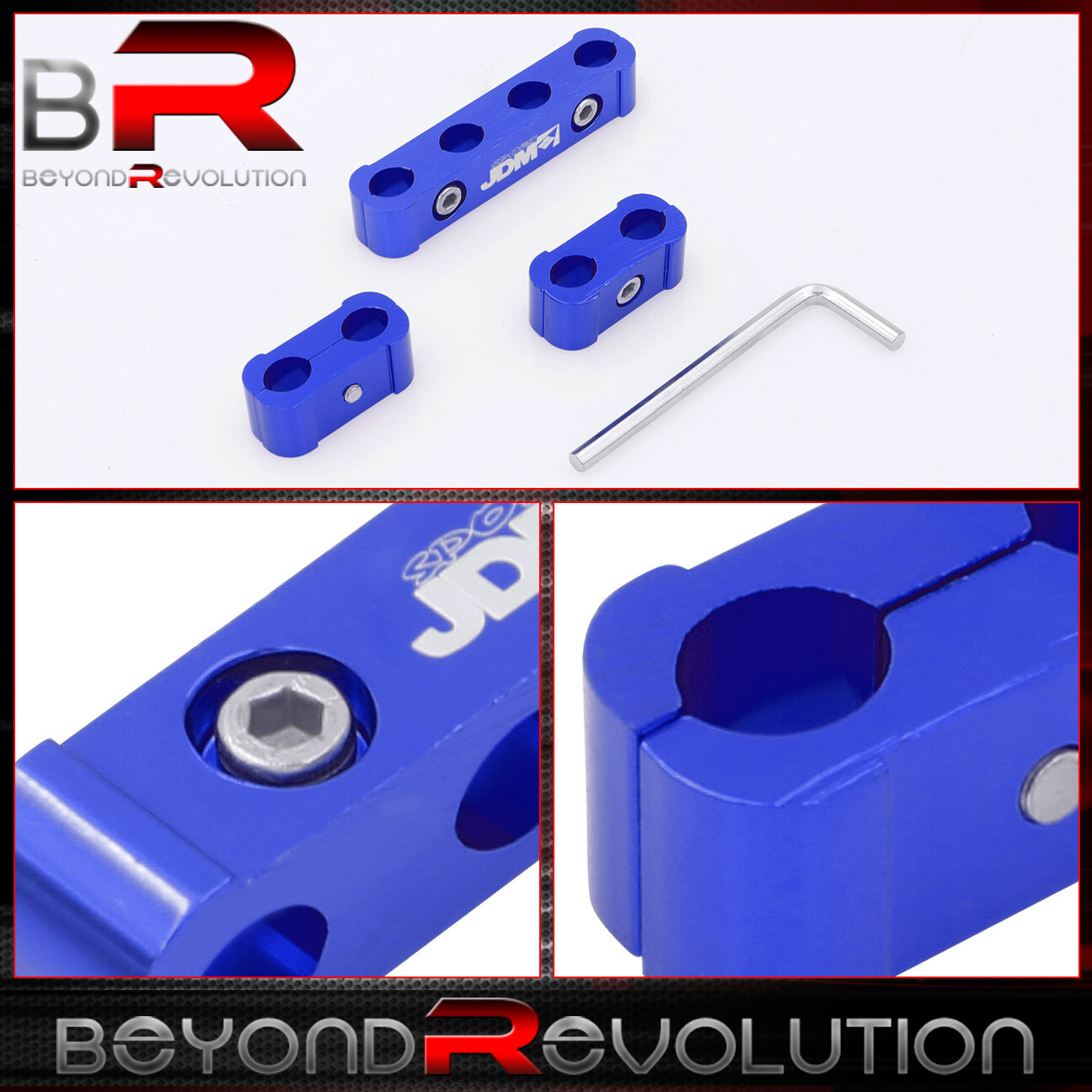 Spark Plug Wires Spacer Dividers Blue CNC Aluminum Universal 4 Cylinder