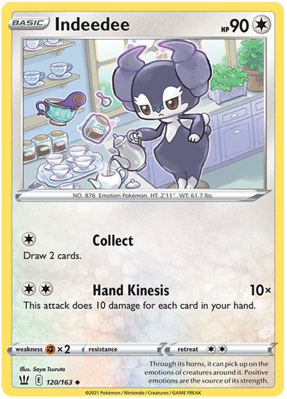 Pokemon TCG Sword & Shield Battle Styles - 120/163 Indeedee Card 