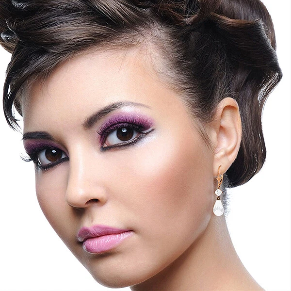 14K. PENDIENTE TRASERO PALANCA ORO MACIZO CON TOPACIO BLANCO Foto 2 de 4