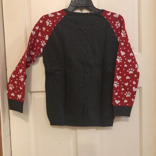 Girls Holiday sweater charcoal gray/red XXL (18) - Picture 2 of 3