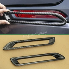 Carbon Fiber Rear Fog Light Cover Bumper Reflector Trims For Toyota RAV4 2019-24