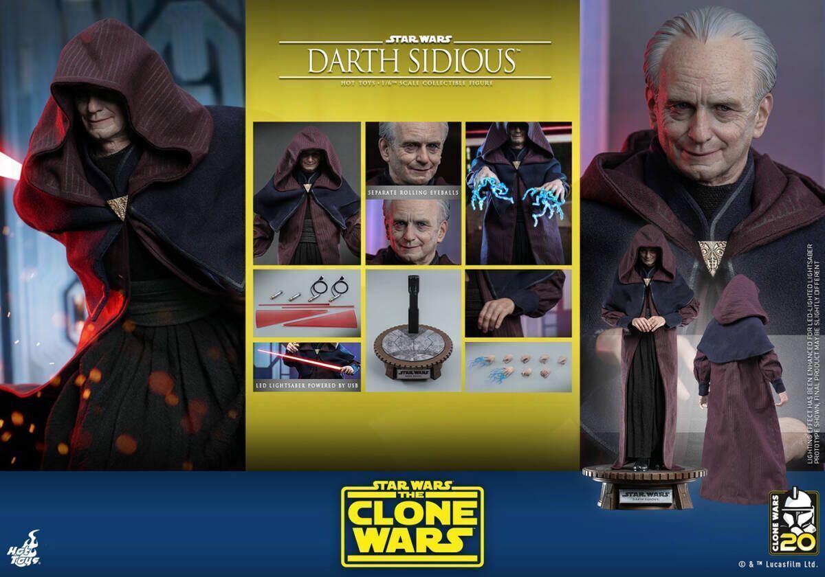 スター・ウォーズ CLONE WARS フィギュア DARTH SIDIOUS New Hot Toys TMS102 Star Wars The Clone Wars Darth Sidious 1