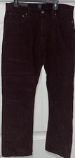 Gap Denim Washed Cords Premium Straight Fit Men's 36 x 32 Burgundy NEW NWT